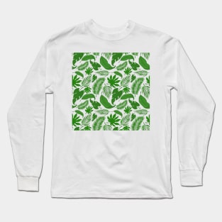 Green leaf pattern Long Sleeve T-Shirt